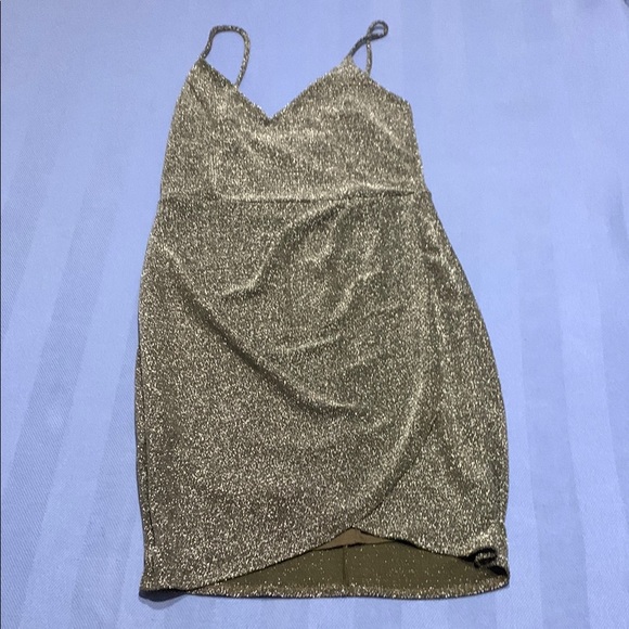 Lulu's Shimmering Metallic Mini Dress - Picture 1 of 4